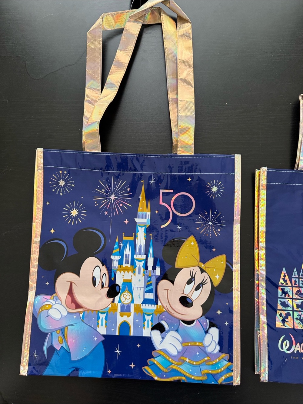 Disney Parks WDW 50th Magical Celebration Medium & Small Reusable Tote Bag New - Picture 3 of 8